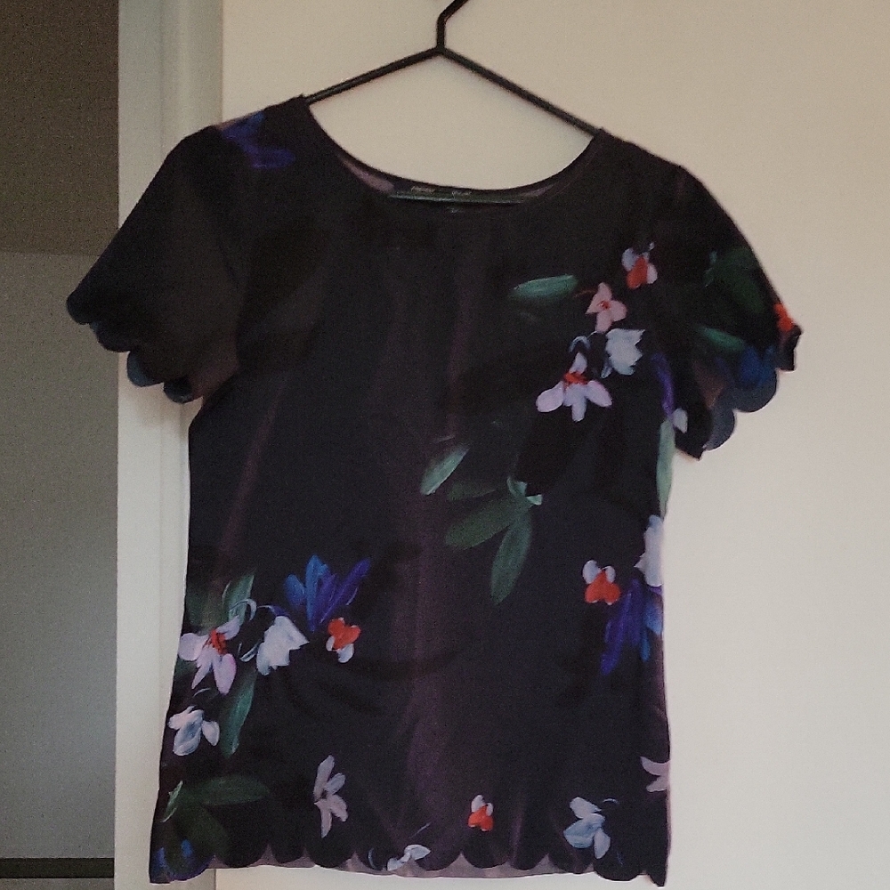 French Connection Black Floral Blouse